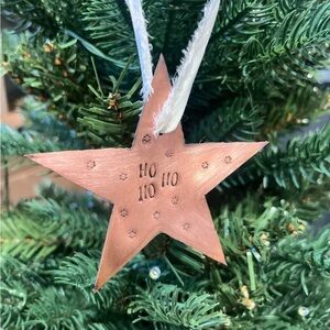 Hand Stamped Copper Ornament
